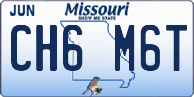 MO license plate CH6M6T