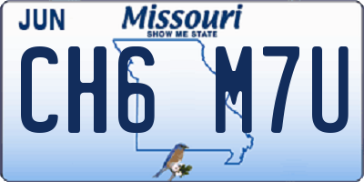 MO license plate CH6M7U