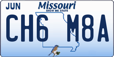 MO license plate CH6M8A