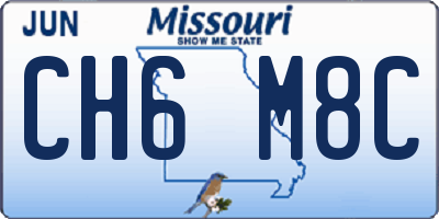 MO license plate CH6M8C