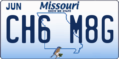 MO license plate CH6M8G