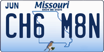 MO license plate CH6M8N