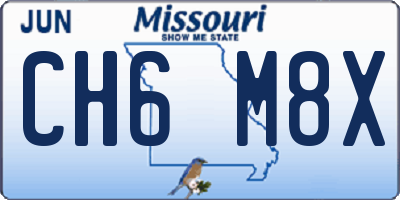 MO license plate CH6M8X