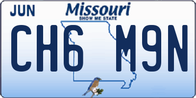 MO license plate CH6M9N