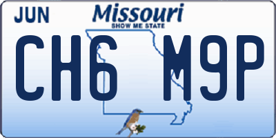 MO license plate CH6M9P