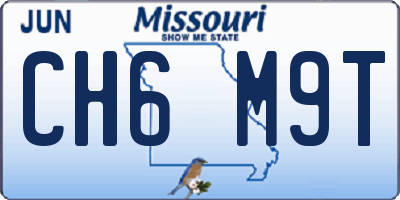 MO license plate CH6M9T