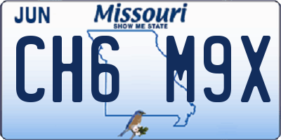 MO license plate CH6M9X