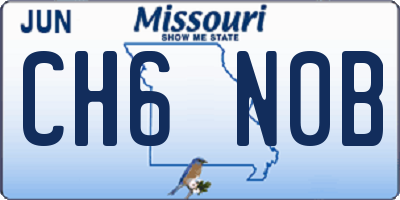 MO license plate CH6N0B