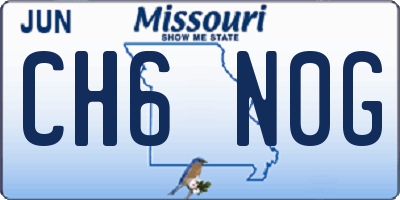 MO license plate CH6N0G