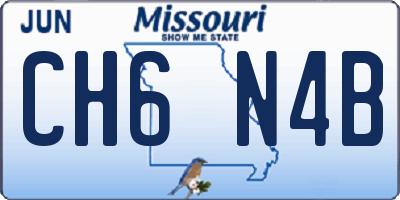 MO license plate CH6N4B
