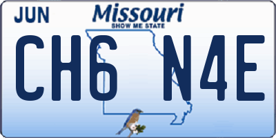 MO license plate CH6N4E