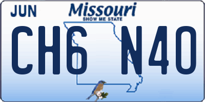 MO license plate CH6N4O