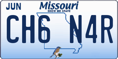 MO license plate CH6N4R