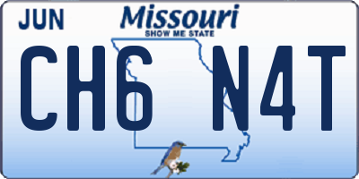 MO license plate CH6N4T