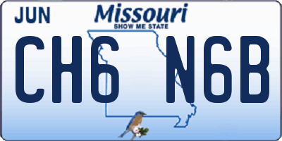 MO license plate CH6N6B