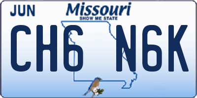 MO license plate CH6N6K