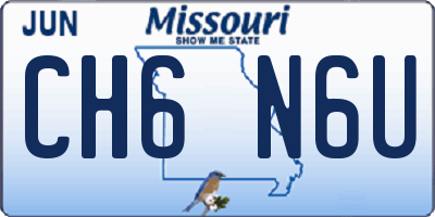 MO license plate CH6N6U
