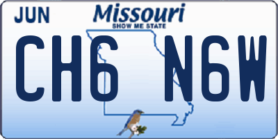 MO license plate CH6N6W