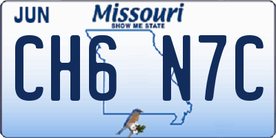 MO license plate CH6N7C