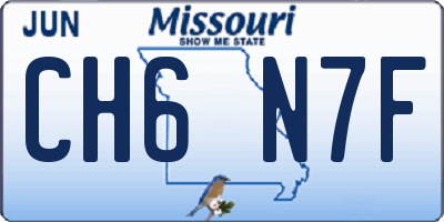 MO license plate CH6N7F