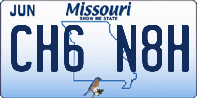 MO license plate CH6N8H