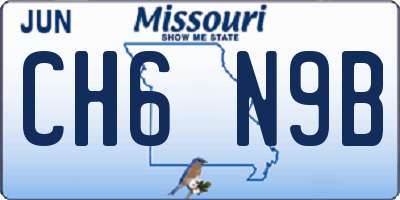 MO license plate CH6N9B