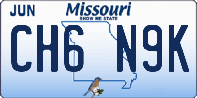 MO license plate CH6N9K