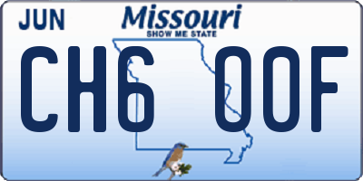 MO license plate CH6O0F