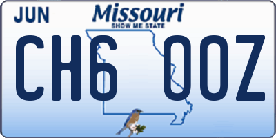 MO license plate CH6O0Z