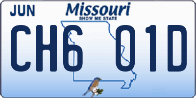 MO license plate CH6O1D