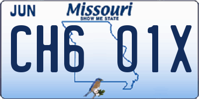 MO license plate CH6O1X