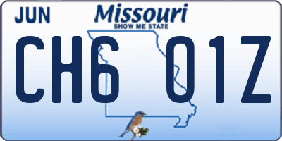 MO license plate CH6O1Z