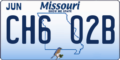 MO license plate CH6O2B