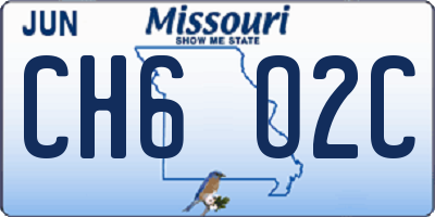MO license plate CH6O2C