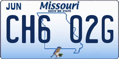 MO license plate CH6O2G