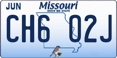 MO license plate CH6O2J