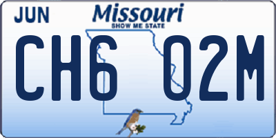 MO license plate CH6O2M