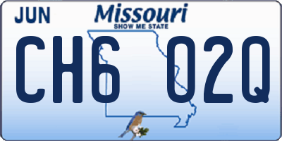 MO license plate CH6O2Q