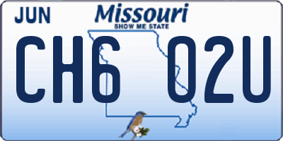 MO license plate CH6O2U