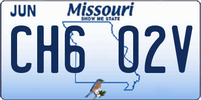 MO license plate CH6O2V
