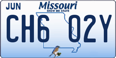 MO license plate CH6O2Y