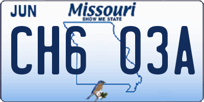 MO license plate CH6O3A