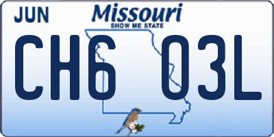 MO license plate CH6O3L