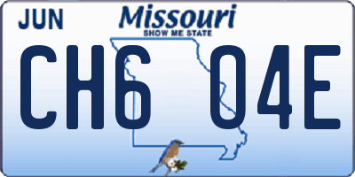 MO license plate CH6O4E