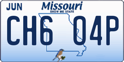 MO license plate CH6O4P