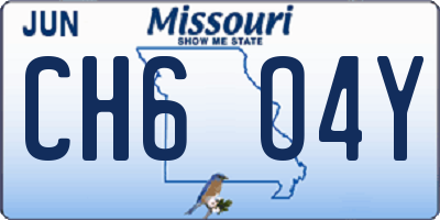 MO license plate CH6O4Y