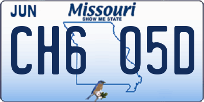 MO license plate CH6O5D