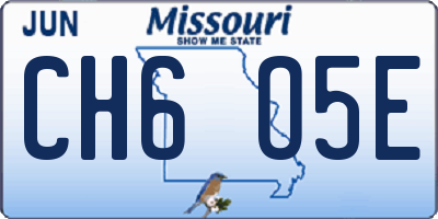 MO license plate CH6O5E