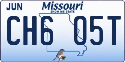 MO license plate CH6O5T