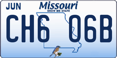 MO license plate CH6O6B